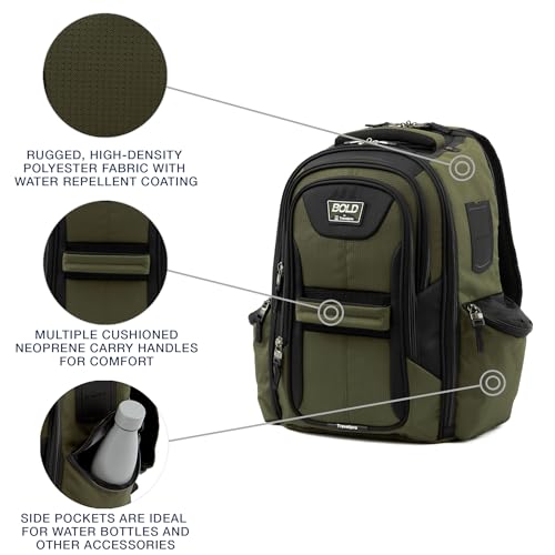 Travelpro Bold Softside Checked Large Luggage & Backpack Set, Olive/Black - color: Olive, size: Large
