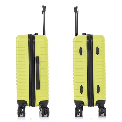 InUSA DEEP Luggage with GEL Handle | Spacious Traveling Suitcases, Travel Suitcase with Dual Spinner Wheels and Studs | 20 Inch Carry On Hardside Luggage | Green - color: Green, size: 20 Inch
