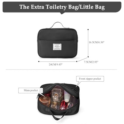 Weekender Bags for Women, Personal Item Travel Bag with Shoes Compartment - color: Black, size: Large