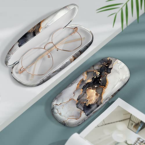 FINTIE Hard Shell Eyeglasses Case, Portable Protective Glasses Cover - color: Cloudy Marble