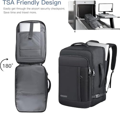 Carry On Backpack, Expandable Extra Large Travel Backpack for Men Women - color: Black, size: 2X-Large(20"x14"x10")