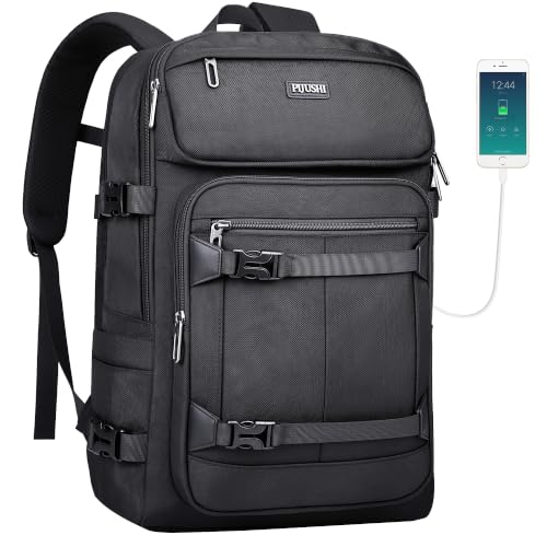 PIJUSHI Travel Backpack 35L Carry On Backpack Flight Approved - color: Updated Black