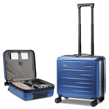 CENSIEN Expandable 16 Inch Carry On Luggage Airline Approved Small Suitcase - color: Navy Blue, size: 16 Inch EXT