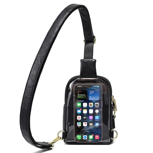 INICAT Touchscreen Crossbody Phone Purse, Small Sling Bag for Women - color: Black Deep, size: Small
