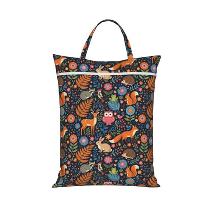 Forest Animal Travel Laundry Bag Washable Dirty Clothes Bag for Gym - color: Forest Animal