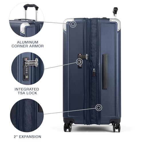 Travelpro Platinum Elite Hardside Checked Luggage, True Navy, 28-Inch - color: True Navy Blue, size: Checked- Large 28-Inch
