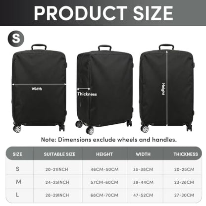 Luggage Cover Protector Compatible with Tumi, Upgraded Oxford Fabric Stretch Cover with Double Zipper, Washable Travel Suitcase Protector, Fits 20-21 Inch Case(Black) - size: 20-21