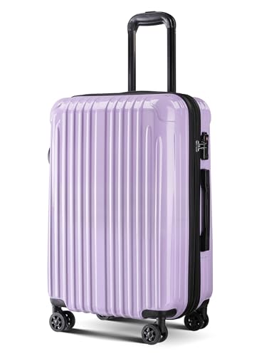 Expandable Carry on Luggage Suitcase with Wheels - color: Lilac, size: S(20In Carry-on)