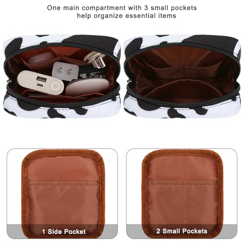 Electronics Travel Organizer, Small Tech Pouch for Cables & Chargers - color: Cow