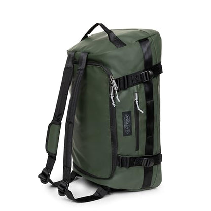 Eastpak Duffel Pack M – 70L Convertible Duffel Bag with Backpack Straps, Weatherproof Design, Multiple Compartments & Gear Loops, Tarp Forest
