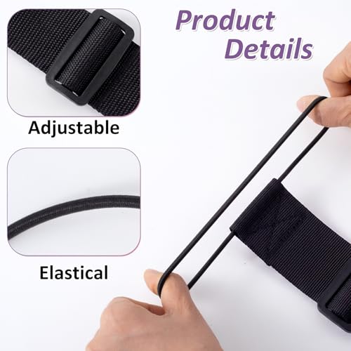6 Pcs Black Luggage Connector Straps, Adjustable Straps for Suitcases - color: Black, 6pcs