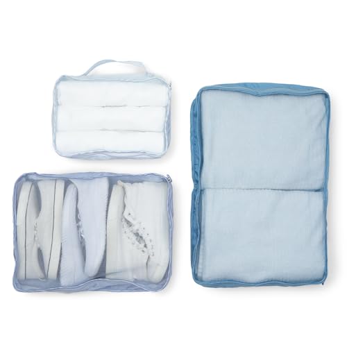 Miamica Packing Cube Set - 3-Piece Set, Slate Blue - color: Slate Blue, size: 3-Piece Set