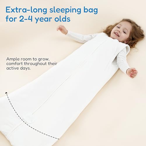 TotAha Toddler Sleep Sack 1.0 TOG, 2T-3T-4T, Wearable Blanket Sleep Bag - color: Cloud, size: 2T-4T