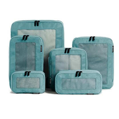 Aerotrunk Compression Packing Cubes for Travel, 6-Pack, Teal - color: Teal, size: 6-Pack