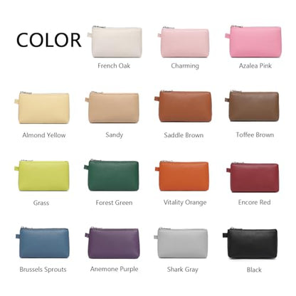 Small Makeup Bag for Purse, Leather Cosmetic (Brussels Sprouts) - color: PU/Brussels Sprouts