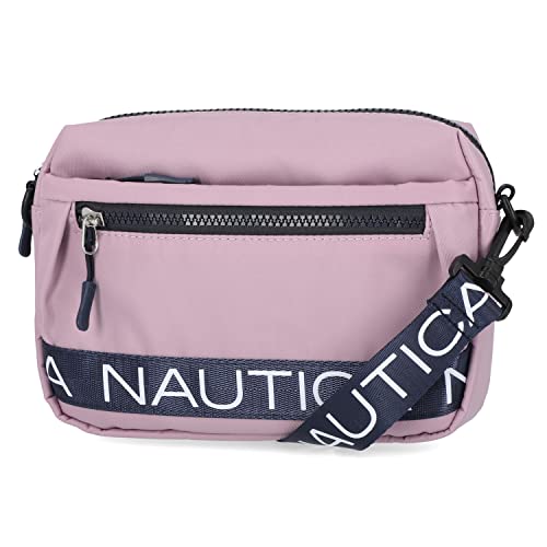 Nautica Nylon Bean crossbody/Belt Bag adjustable shoulder strap - color: Lilac Rose