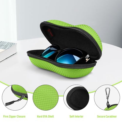 FINTIE Sunglasses Case, Hard EVA Shell Shockproof Sport Glasses Case - color: Emerald Green