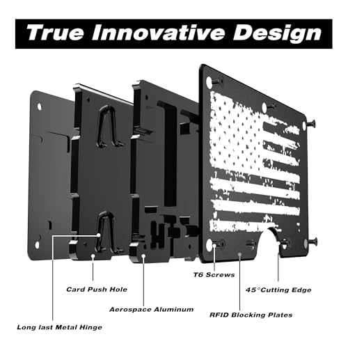 Lenvoten Upgraded Hinged Minimalist Wallet for Men, RFID Blocking Wallet - color: S8-Patriot Flag