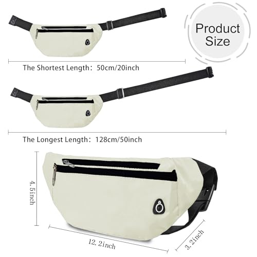 Fanny Pack for Women Men,Crossbody Water Resistant Sports Waist Bag Pack - color: 1pack-beige