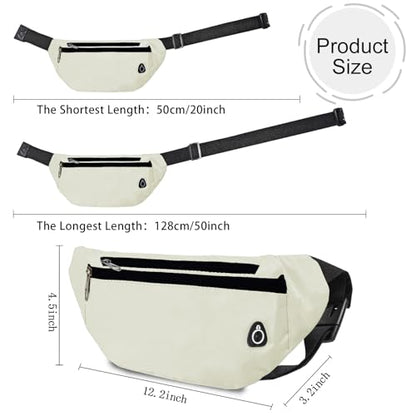Fanny Pack for Women Men,Crossbody Water Resistant Sports Waist Bag Pack - color: 1pack-beige