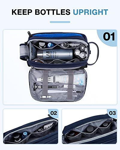 BAGSMART Large Travel Toiletry Bag for Men, Water-resistant, Nvay Blue - color: Nvay Blue