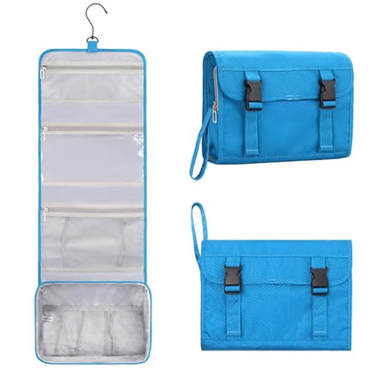 Relavel Travel Hanging Toiletry Bag for Women Men with Hanging Hook, Blue - color: 02 Blue, size: Large