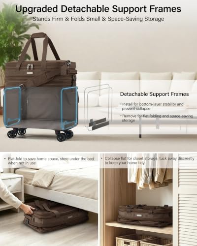 MILADA Expandable Luggage Bags for Travel Large Suitcases with Wheels - color: Coffee