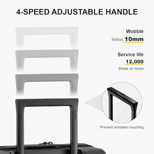 LEVEL8 Carry on Luggage 20 Inch with 6-piece Packing Cube, Grey - color: Grey, size: Carry-On 20 Inch + 6PC