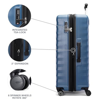 Travelpro Maxlite Air V2 Hardside Expandable Checked, Blue, 28-Inch - color: Ensign Blue, size: Checked Large 28-Inch