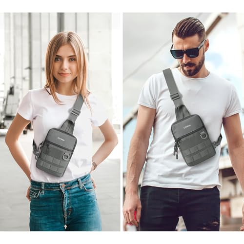 G4Free Small Crossbody Sling Bag, Mini Tactical EDC Chest Bag for Men - color: Grey