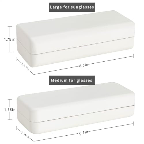 TRIUMPH VISION Sunglasses Case Hard Shell Glasses Case Eyewear Eyeglasses - color: White, size: Medium for eyeglasses