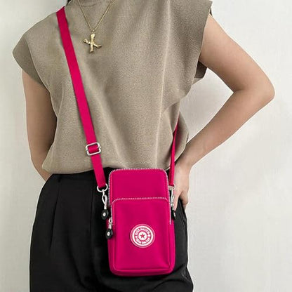 Mini Crossbody Sling Bag, Cell Phone Purse, Travel Pouch Shoulder Bag with Adjustable Strap, Lightweight Organizer Pouch - color: Red