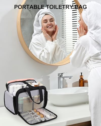 Travel Initial Makeup Bag with Wide-open, Large Cosmetic Storage, G - style: G