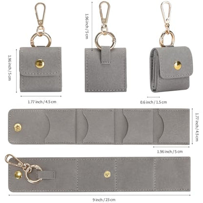 KUKUVR Mini Travel Jewelry Organizer Case with Keychain (Grey) - color: Grey
