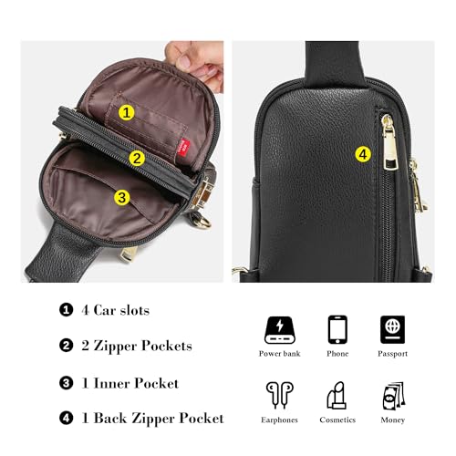 INICAT Small Crossbody Bags for Women, Mini Travel Sling Purse - color: Black Solid, size: Small