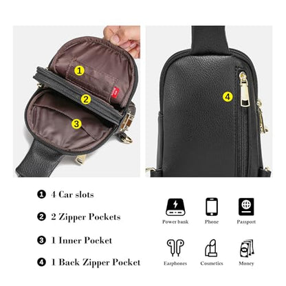 INICAT Small Crossbody Bags for Women, Mini Travel Sling Purse - color: Black Solid, size: Small