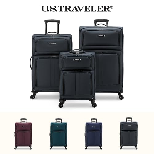 U.S. Traveler Anzio Softside Expandable Luggage with Spinner Wheels, Dark Grey, 22-Inch Carry-on - color: Dark Grey, size: 22-Inch Carry-on