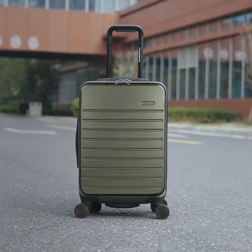 Traveler's Choice Mykel Dual Opening Polycarbonate Hardside Suitcase with Sleeve and Ergonomic Handle - color: Green