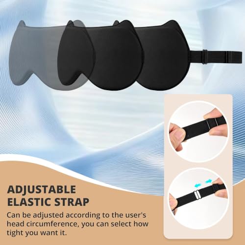 3D Blackout Sleep Mask, Memory Foam Eye Cover for Travel - color: Black