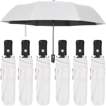 Jexine Windproof Travel Umbrella Compact Small - color: White