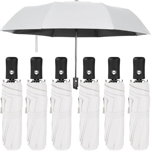 Jexine Windproof Travel Umbrella Compact Small - color: White