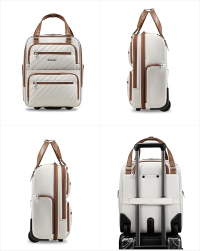 LUGGEX Underseat Carry On Bag, Cream White, 16" - color: Cream White, size: Underseat 16 inch