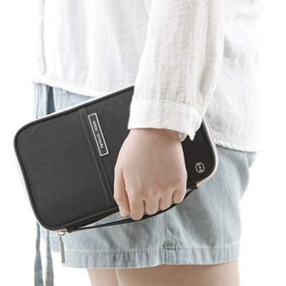 VanFn Passport Wallets, Travel Wallet, RFID Family Passport Holder, Trip Document Organizer (Black) - color: Black