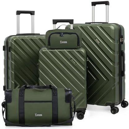 Eeeza Luggage Sets,5 Piece (20"/24"/28"/DB/TB) Green - color: Olive