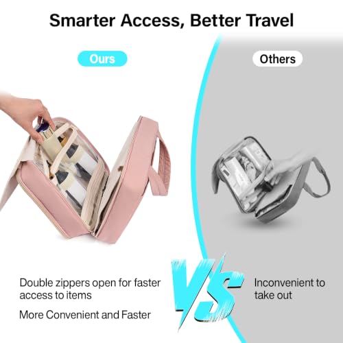 Hanke Hanging Travel Toiletry Bag for Women, Jewelry and Makeup Organizer - color: Pink
