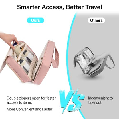 Hanke Hanging Travel Toiletry Bag for Women, Jewelry and Makeup Organizer - color: Pink