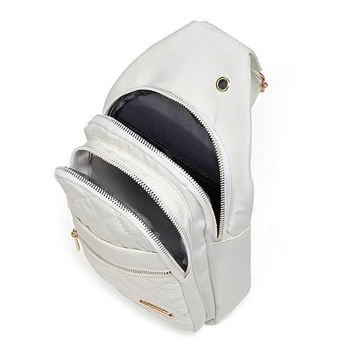 AOSTIHOT Small Crossbody Bags Sling Bag for Women Men, Casual Sling Backpack Cross Body Travel Hiking Backpack - color: C Beige