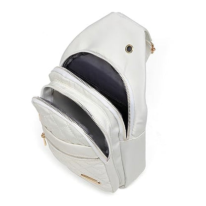 AOSTIHOT Small Crossbody Bags Sling Bag for Women Men, Casual Sling Backpack Cross Body Travel Hiking Backpack - color: C Beige