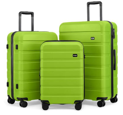 Coolife Luggage Set, 3 Piece Lightweight Durable Hardshell, Lime - color: Lime