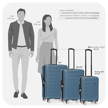 Travel Select Snowcreek Hardside Expandable Spinner Luggage Set w/USB Port, Navy, 2-Piece - color: Navy, size: 2 Piece Set